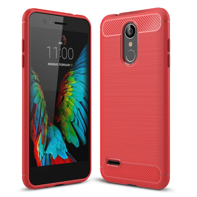 Brushed Texture Carbon Fiber Shockproof TPU Case for LG K8 2018