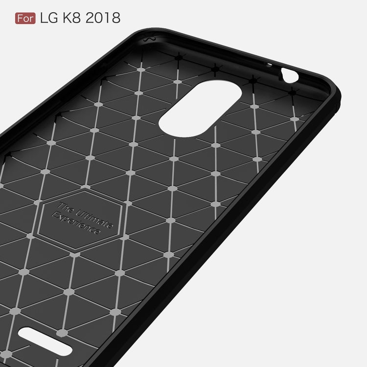 Brushed Texture Carbon Fiber Shockproof TPU Case for LG K8 2018
