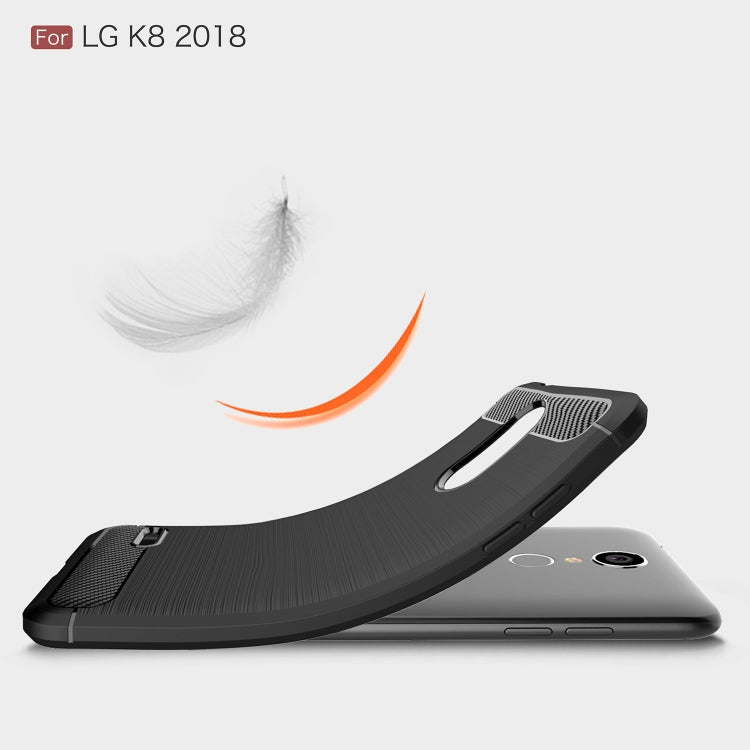 Brushed Texture Carbon Fiber Shockproof TPU Case for LG K8 2018