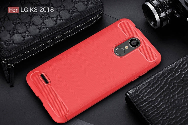 Brushed Texture Carbon Fiber Shockproof TPU Case for LG K8 2018