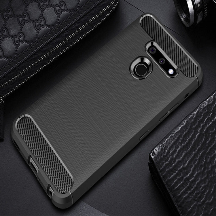Brushed Texture Carbon Fiber Shockproof TPU Case for LG G8 ThinQ