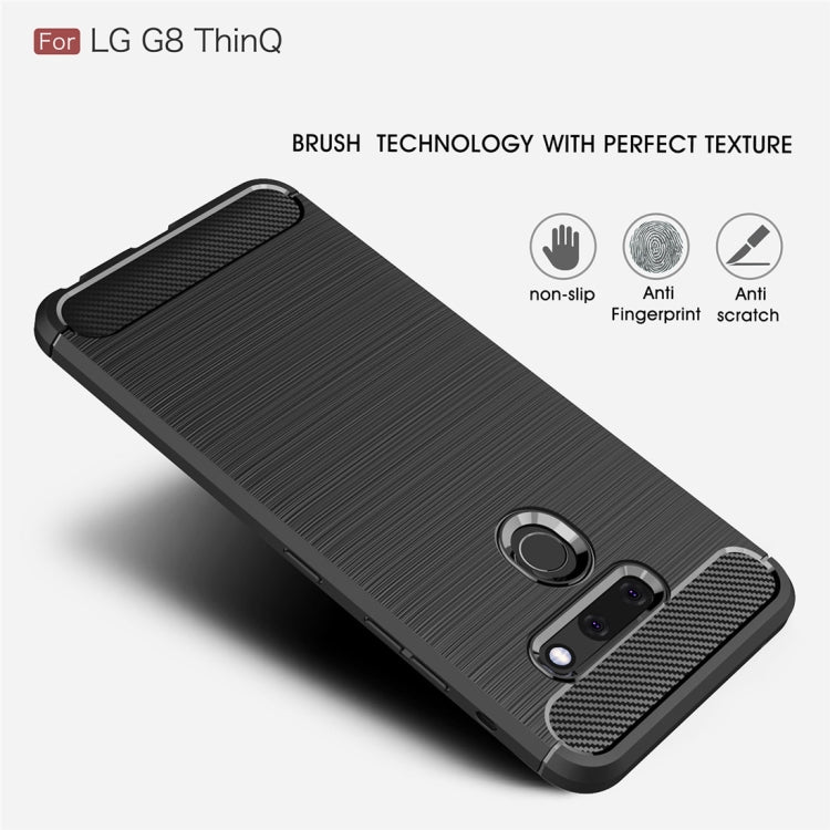 Brushed Texture Carbon Fiber Shockproof TPU Case for LG G8 ThinQ