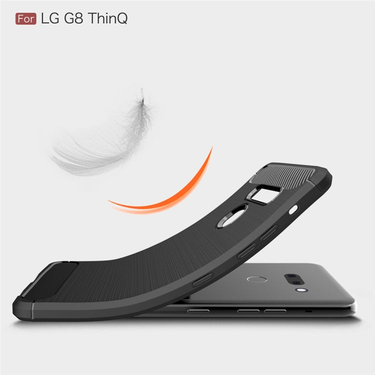 Brushed Texture Carbon Fiber Shockproof TPU Case for LG G8 ThinQ