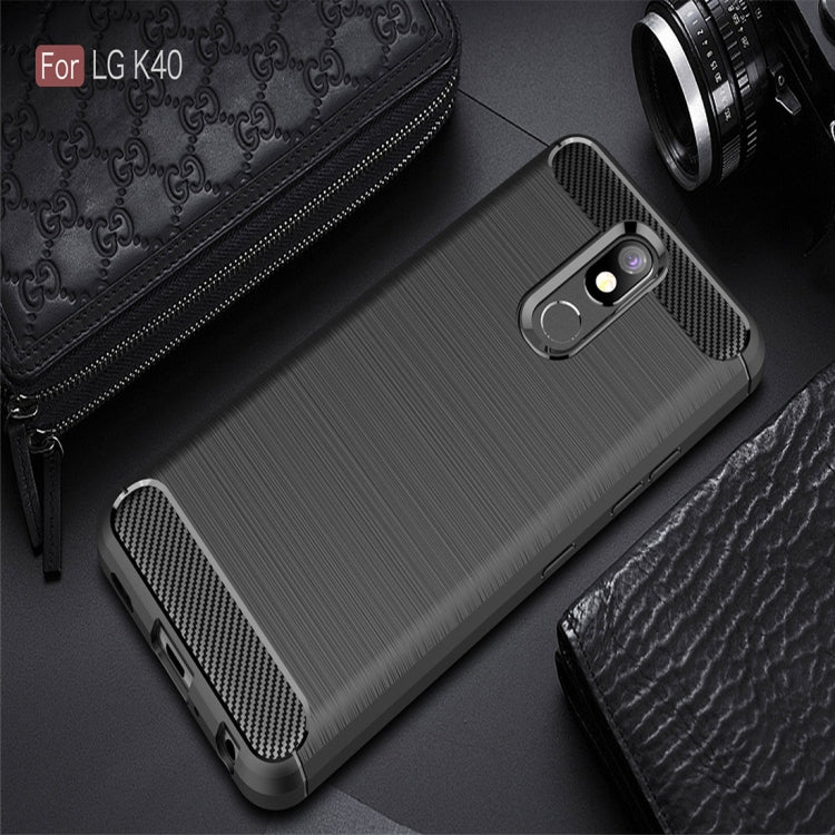 Brushed Texture Carbon Fiber TPU Case for LG K40
