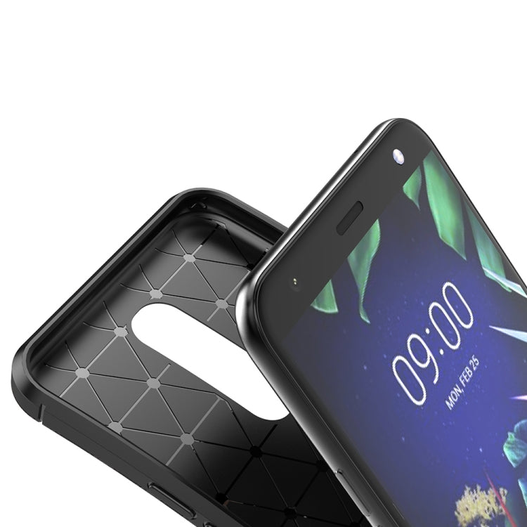 Carbon Fiber Texture Shockproof TPU Case for LG K40 (Black)