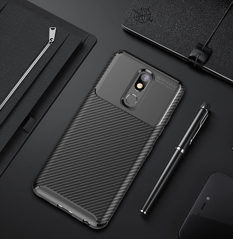 Carbon Fiber Texture Shockproof TPU Case for LG K40 (Black)