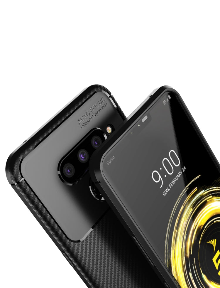 Beetle Series Carbon Fiber Texture Shockproof TPU Case for LG V50