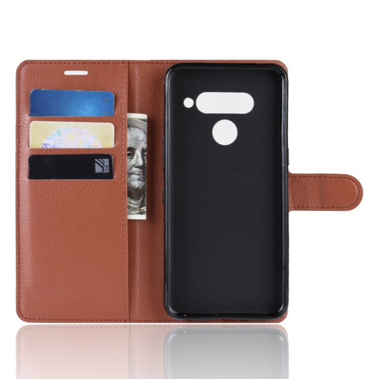 Litchi Texture Horizontal Flip Leather Case for LG V50 ThinQ 5G, with Wallet & Holder & Card Slots