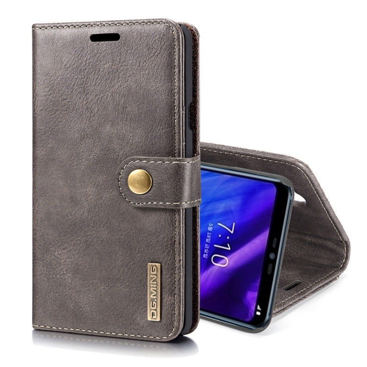 Crazy Horse Texture Flip Detachable Magnetic Leather Case for LG G7 ThinQ, with Holder & Card Slots & Wallet
