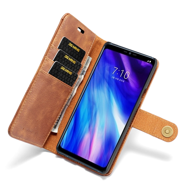 Crazy Horse Texture Flip Detachable Magnetic Leather Case for LG G7 ThinQ, with Holder & Card Slots & Wallet