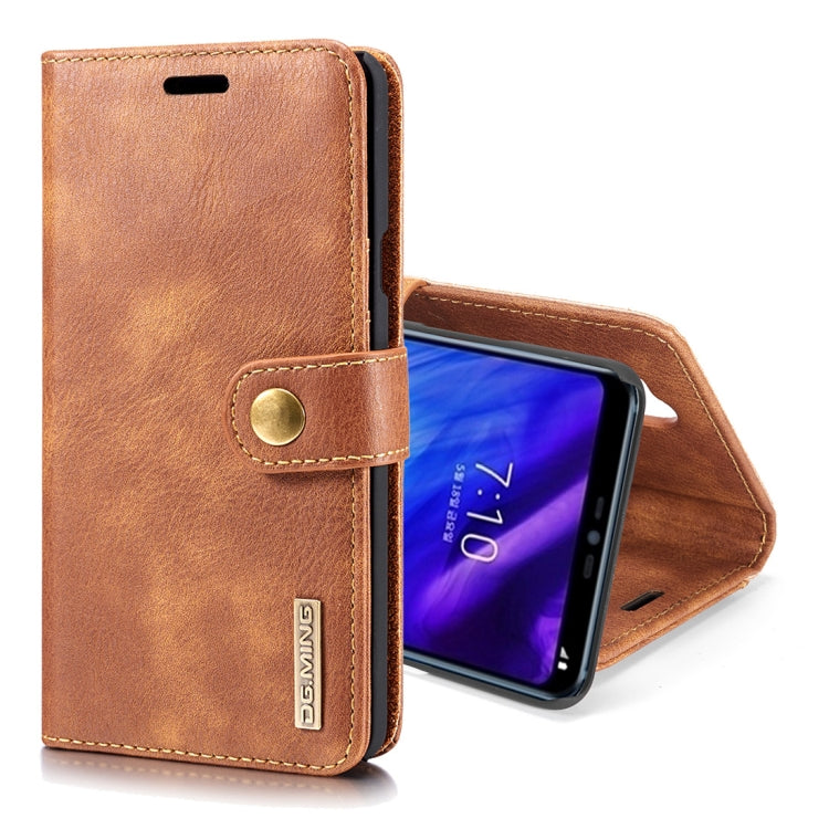 Crazy Horse Texture Flip Detachable Magnetic Leather Case for LG G7 ThinQ, with Holder & Card Slots & Wallet