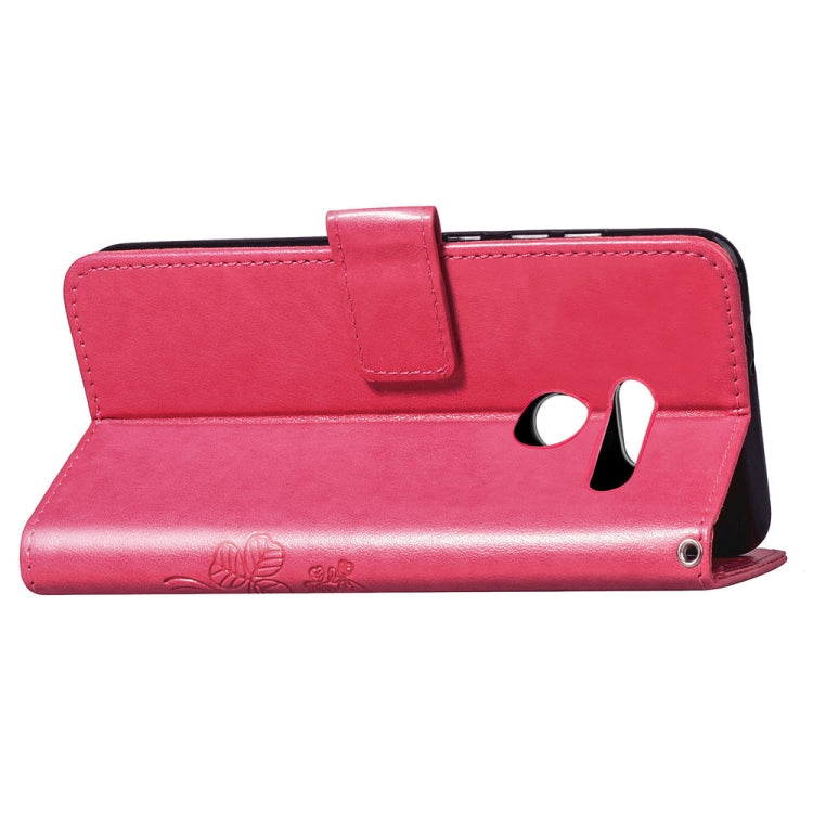 Lucky Clover Pressed Flowers Pattern Leather Case for LG G8 ThinQ, with Holder & Card Slots & Wallet & Hand Strap