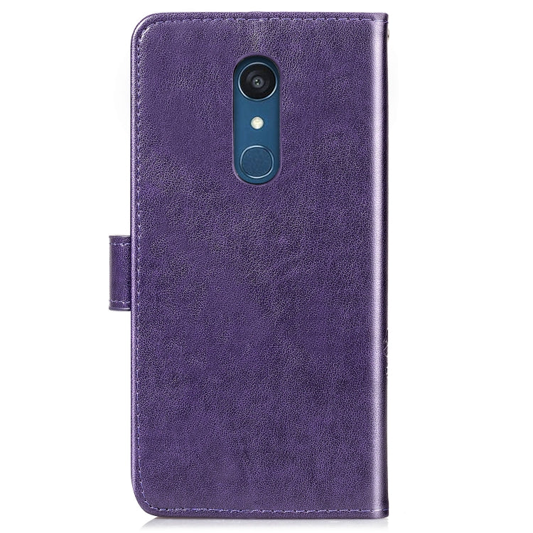 Lucky Clover Pressed Flowers Pattern Leather Case for LG Q9, with Holder & Card Slots & Wallet & Hand Strap