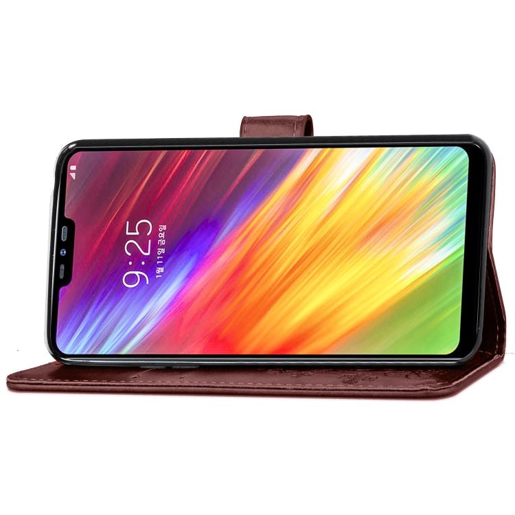 Lucky Clover Pressed Flowers Pattern Leather Case for LG Q9, with Holder & Card Slots & Wallet & Hand Strap