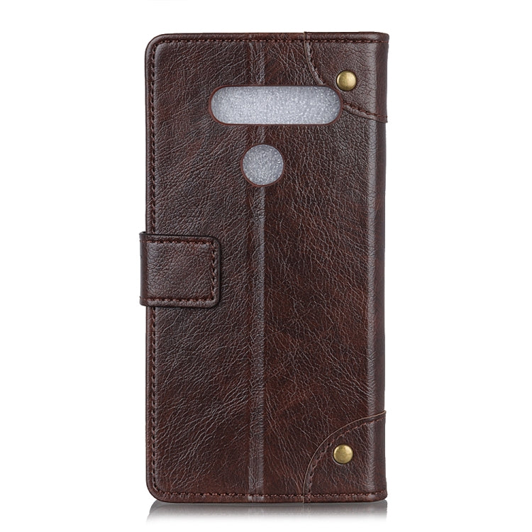 Copper Buckle Nappa Texture Horizontal Flip Leather Case for LG Q60, with Holder & Card Slots & Wallet