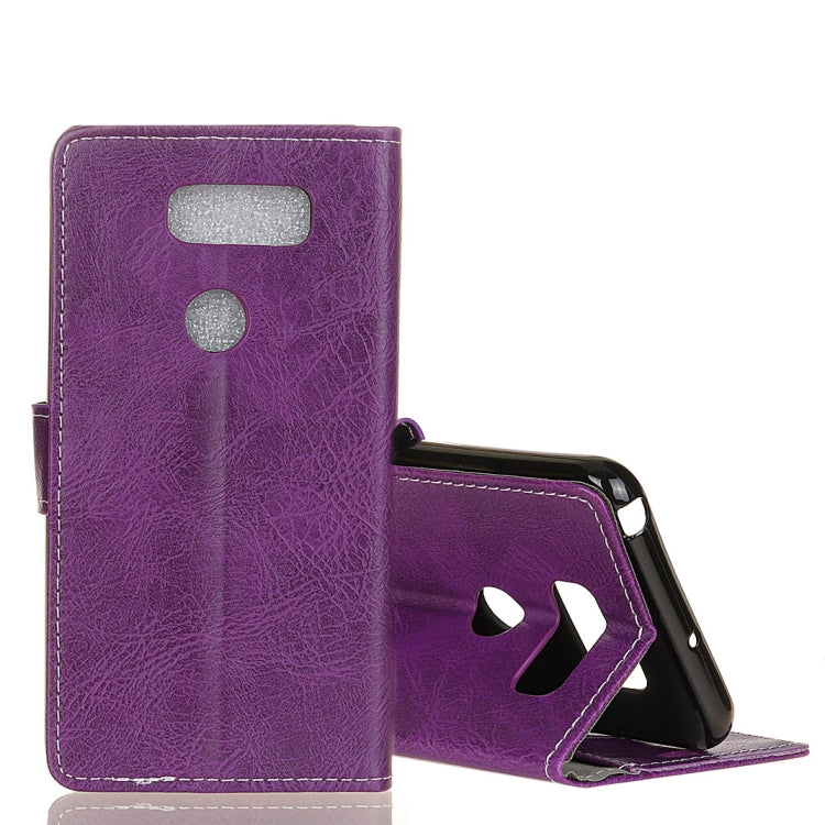 Retro Crazy Horse Texture Horizontal Flip Leather Case for LG V50 ThinQ 5G, with Holder & Card Slots & Photo Frame