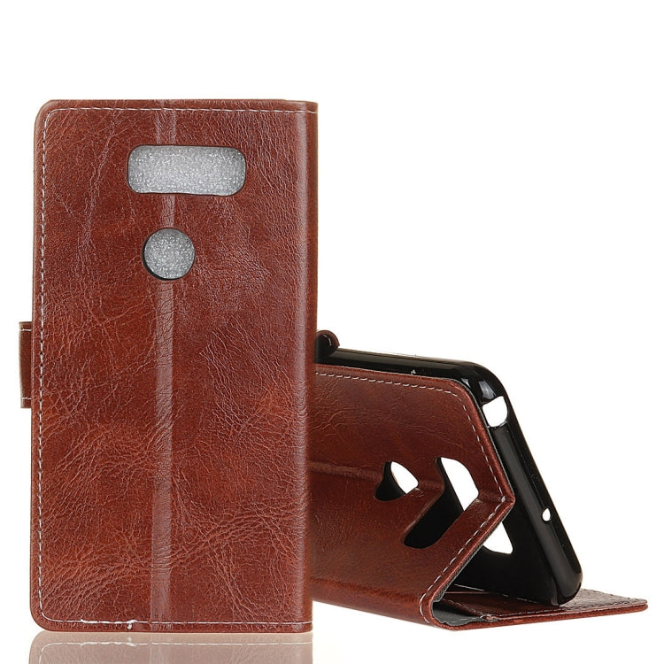 Retro Crazy Horse Texture Horizontal Flip Leather Case for LG V50 ThinQ 5G, with Holder & Card Slots & Photo Frame