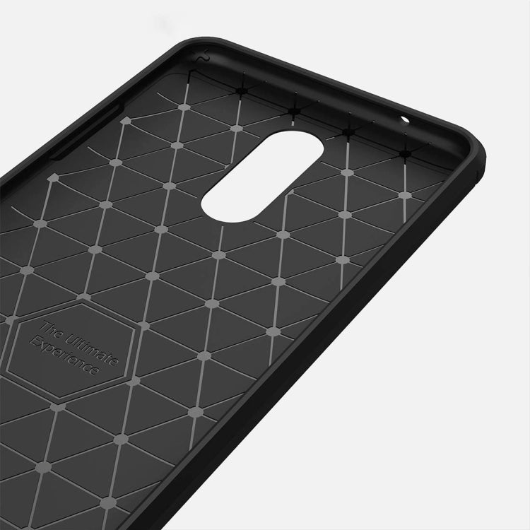 For LG K10 (2018) Brushed Texture Carbon Fiber Shockproof TPU Protective Back Case