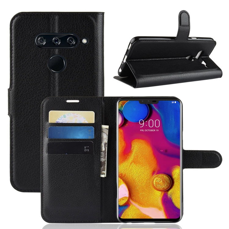 Litchi Texture Horizontal Flip Leather Case for LG V40 ThinQ, with Holder & Card Slots & Wallet