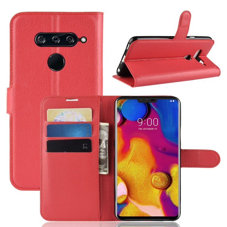 Litchi Texture Horizontal Flip Leather Case for LG V40 ThinQ, with Holder & Card Slots & Wallet