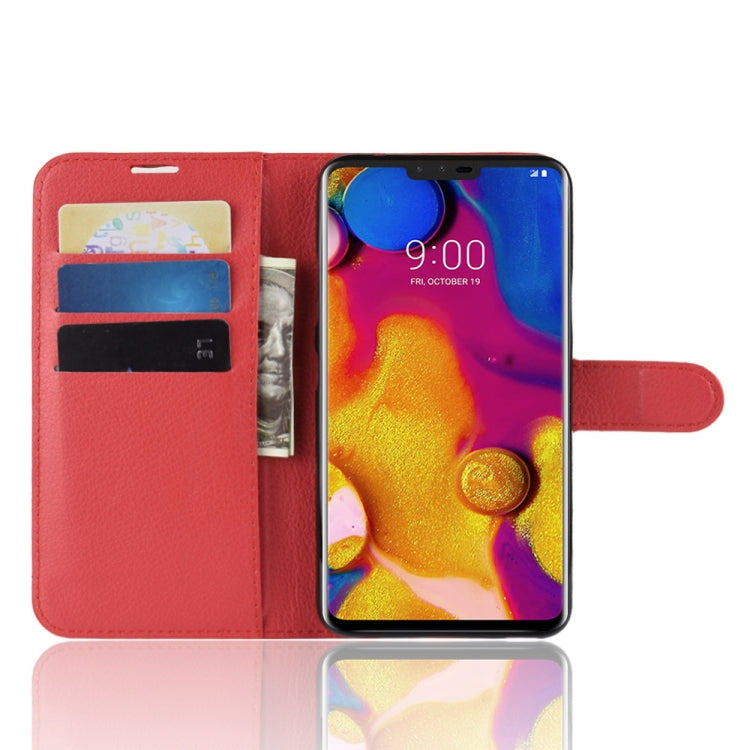 Litchi Texture Horizontal Flip Leather Case for LG V40 ThinQ, with Holder & Card Slots & Wallet