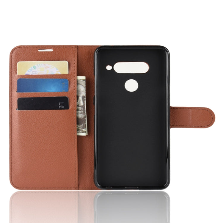 Litchi Texture Horizontal Flip Leather Case for LG V40 ThinQ, with Holder & Card Slots & Wallet