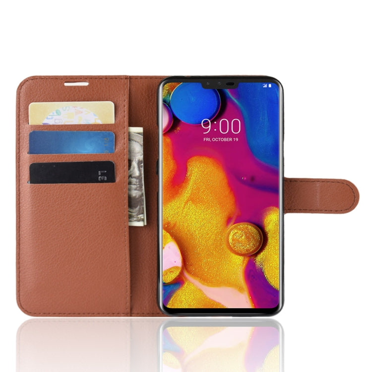 Litchi Texture Horizontal Flip Leather Case for LG V40 ThinQ, with Holder & Card Slots & Wallet