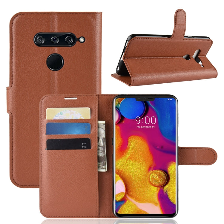 Litchi Texture Horizontal Flip Leather Case for LG V40 ThinQ, with Holder & Card Slots & Wallet