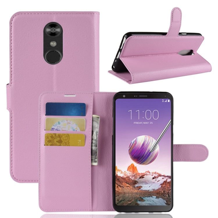 Litchi Texture Horizontal Flip Leather Case for LG Q Stylo 4, with Wallet & Holder & Card Slots