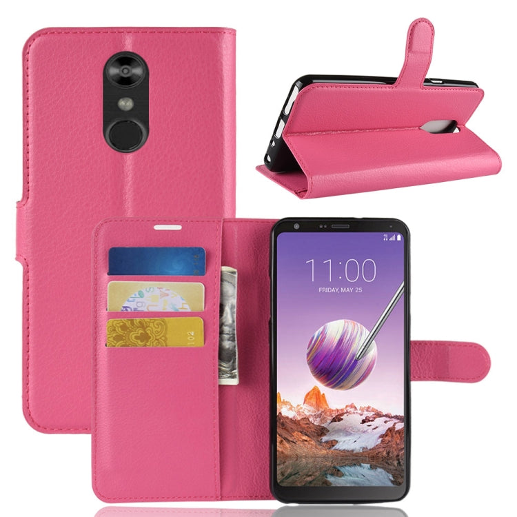 Litchi Texture Horizontal Flip Leather Case for LG Q Stylo 4, with Wallet & Holder & Card Slots