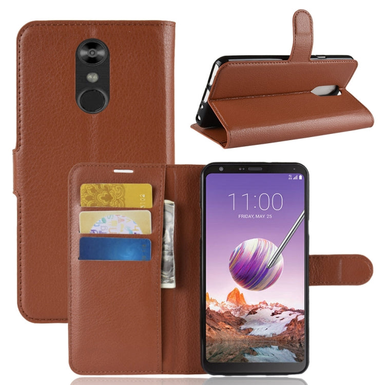 Litchi Texture Horizontal Flip Leather Case for LG Q Stylo 4, with Wallet & Holder & Card Slots
