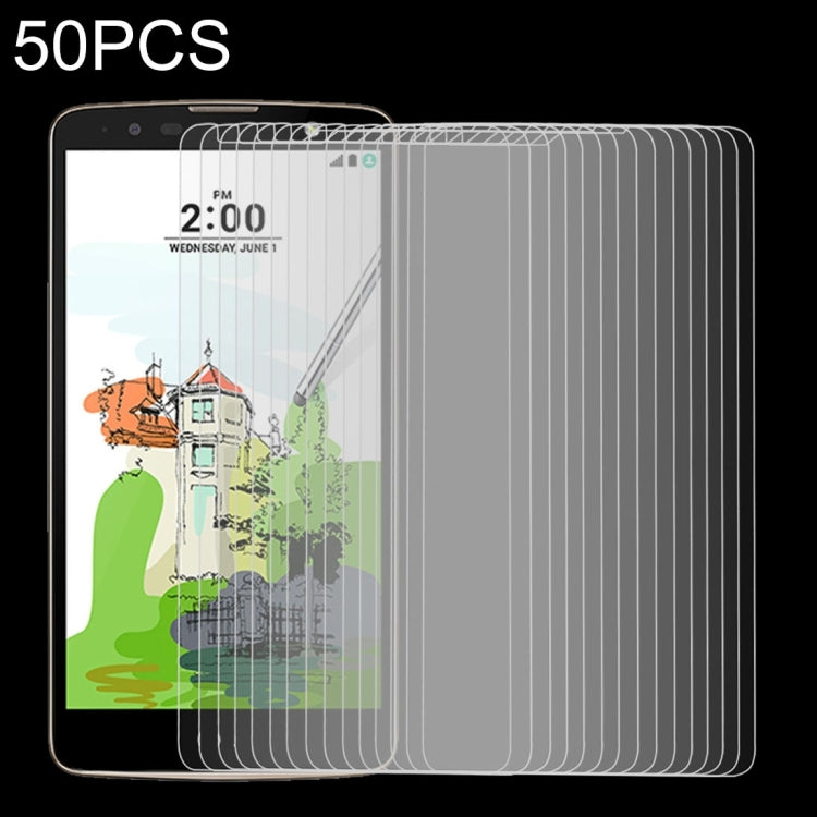 50 PCS 9H 2.5D Tempered Glass Film for LG Stylus 2 Plus