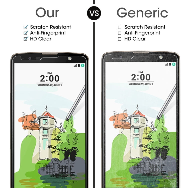 100 PCS 9H 2.5D Tempered Glass Film for LG Stylus 2 Plus