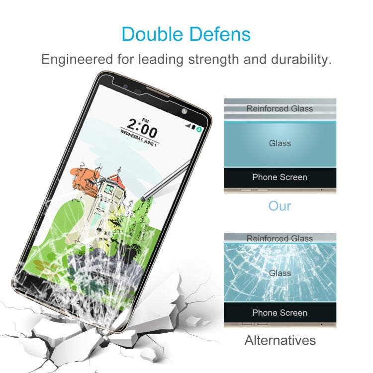 100 PCS 9H 2.5D Tempered Glass Film for LG Stylus 2 Plus