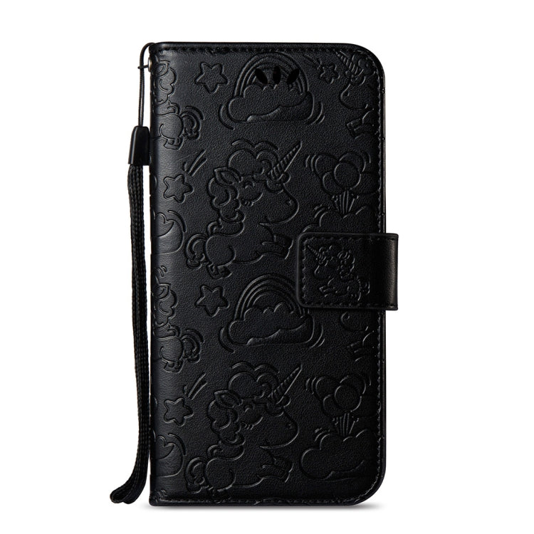 For LG K4 (2017) (EU Version) Pressed Horse Cloud Print Horizontal Flip Leather Case with Holder & Card Slots & Wallet & Lanyard