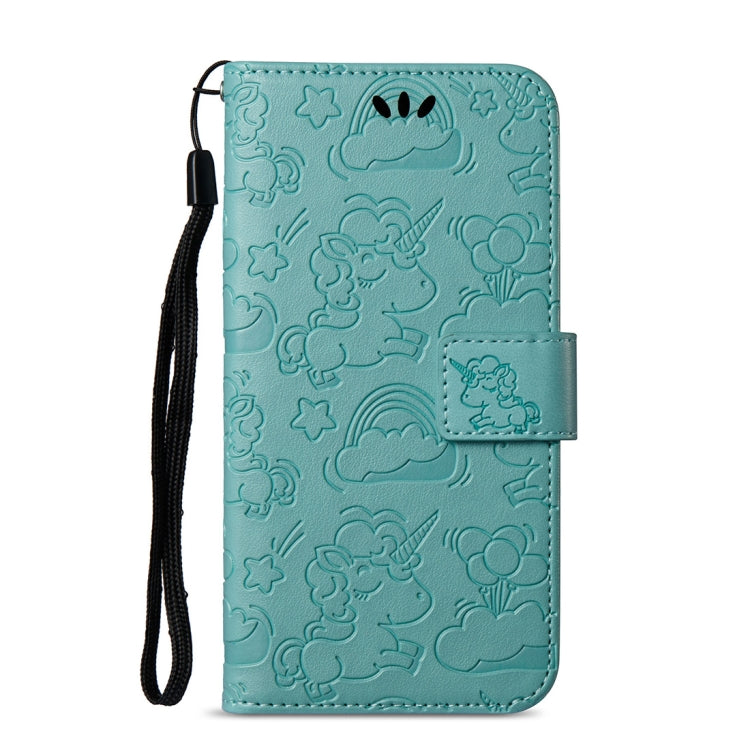 For LG K4 (2017) (EU Version) Pressed Horse Cloud Print Horizontal Flip Leather Case with Holder & Card Slots & Wallet & Lanyard