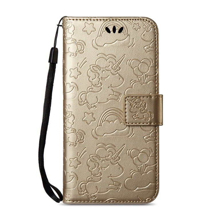 For LG K4 (2017) (EU Version) Pressed Horse Cloud Print Horizontal Flip Leather Case with Holder & Card Slots & Wallet & Lanyard