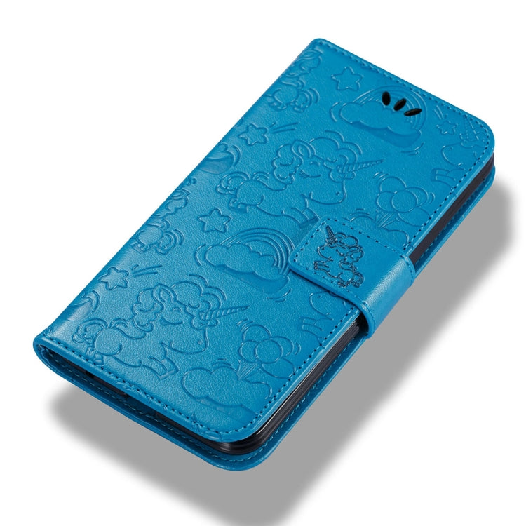 For LG K4 (2017) (EU Version) Pressed Horse Cloud Print Horizontal Flip Leather Case with Holder & Card Slots & Wallet & Lanyard