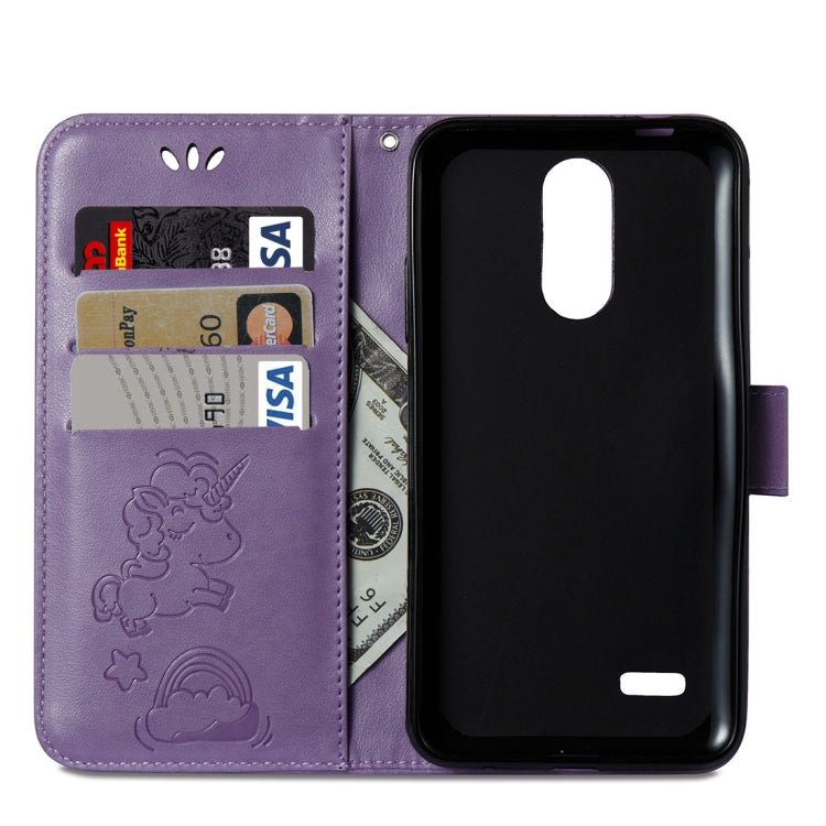 For LG K8 (2017) (EU Version) Pressed Horse Cloud Print Horizontal Flip Leather Case with Holder & Card Slots & Wallet & Lanyard
