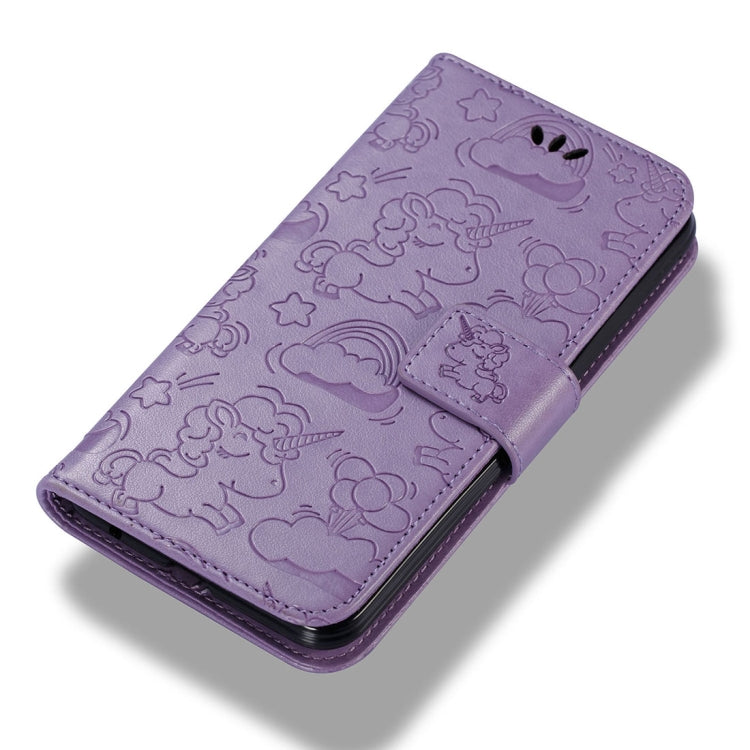 For LG K8 (2017) (EU Version) Pressed Horse Cloud Print Horizontal Flip Leather Case with Holder & Card Slots & Wallet & Lanyard