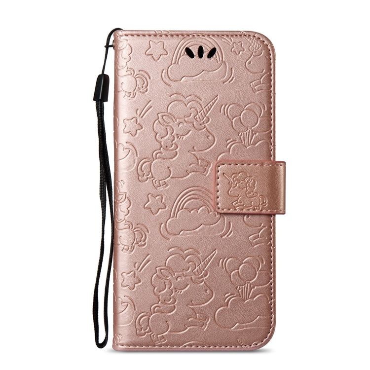 For LG K8 (2017) (EU Version) Pressed Horse Cloud Print Horizontal Flip Leather Case with Holder & Card Slots & Wallet & Lanyard