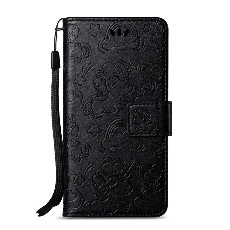 For LG Q6 Pressed Horse Cloud Print Horizontal Flip Leather Case with Holder & Card Slots & Wallet & Lanyard
