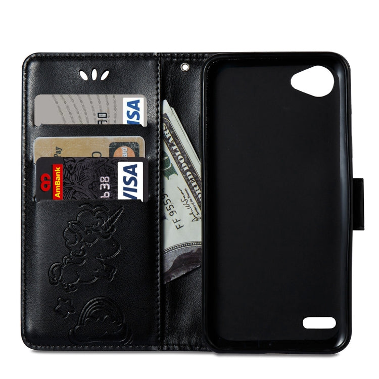 For LG Q6 Pressed Horse Cloud Print Horizontal Flip Leather Case with Holder & Card Slots & Wallet & Lanyard