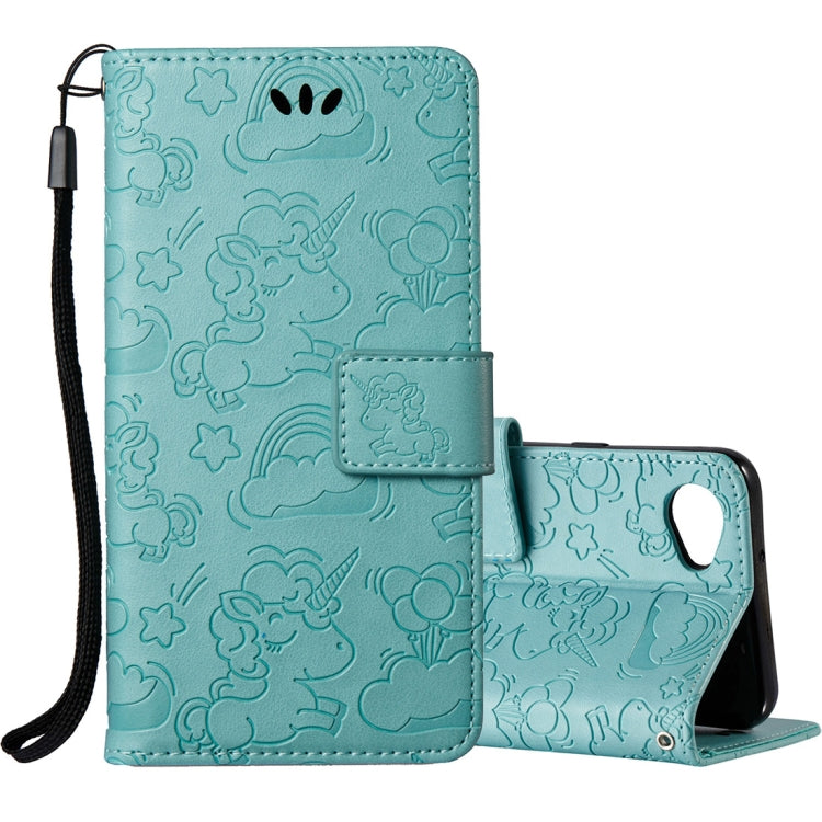 For LG Q6 Pressed Horse Cloud Print Horizontal Flip Leather Case with Holder & Card Slots & Wallet & Lanyard
