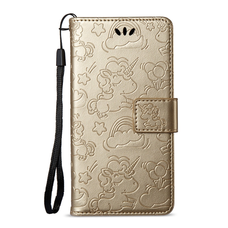 For LG Q6 Pressed Horse Cloud Print Horizontal Flip Leather Case with Holder & Card Slots & Wallet & Lanyard