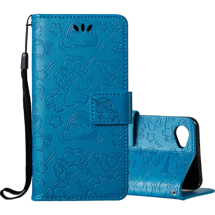 For LG Q6 Pressed Horse Cloud Print Horizontal Flip Leather Case with Holder & Card Slots & Wallet & Lanyard