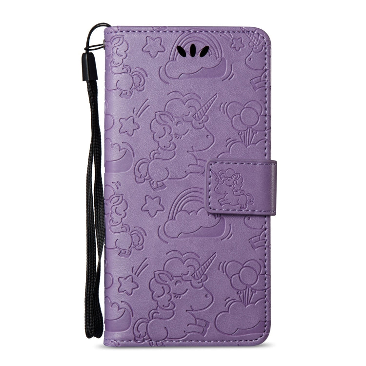 For LG Q6 Pressed Horse Cloud Print Horizontal Flip Leather Case with Holder & Card Slots & Wallet & Lanyard