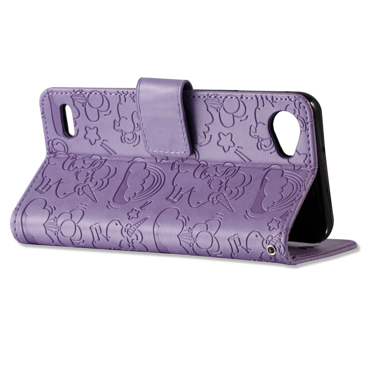 For LG Q6 Pressed Horse Cloud Print Horizontal Flip Leather Case with Holder & Card Slots & Wallet & Lanyard