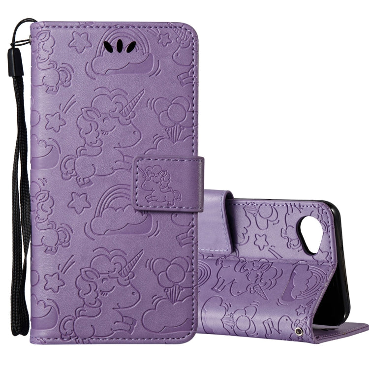 For LG Q6 Pressed Horse Cloud Print Horizontal Flip Leather Case with Holder & Card Slots & Wallet & Lanyard