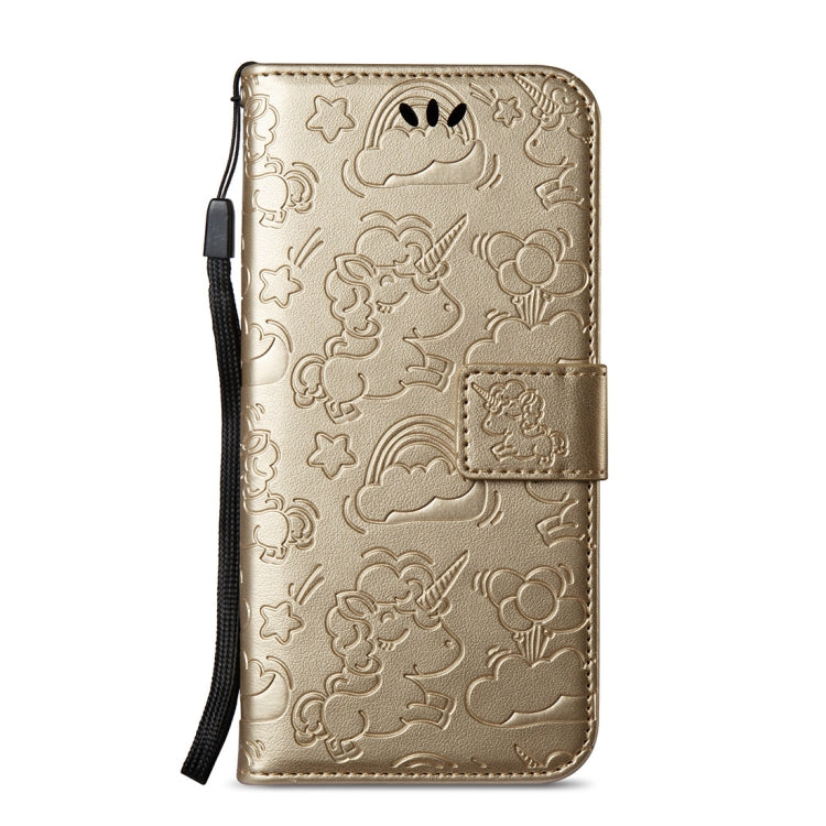 For LG Q8 Pressed Horse Cloud Print Horizontal Flip Leather Case with Holder & Card Slots & Wallet & Lanyard